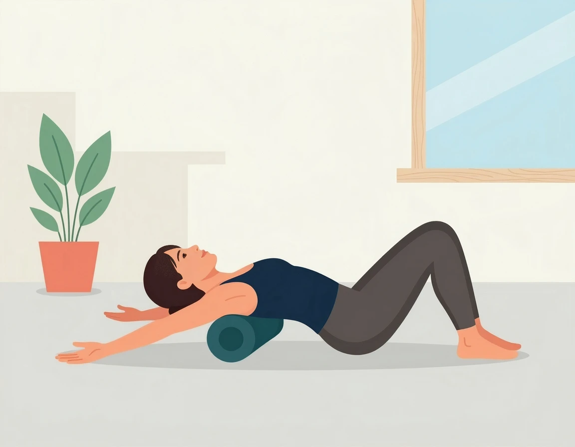 가슴 근육 이완을 위한 세로 폼롤러 눕기