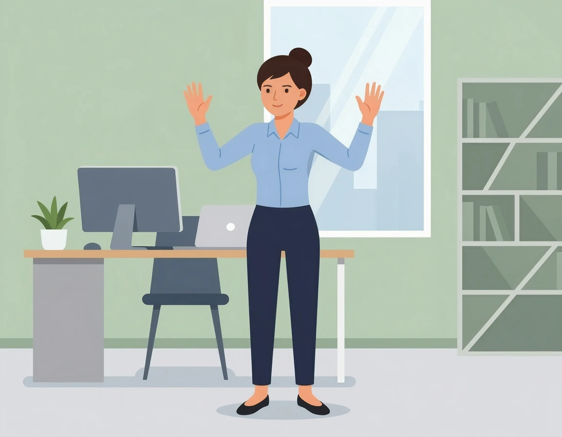 W자 팔 모양으로 등 근육을 강화하는 스트레칭 일러스트