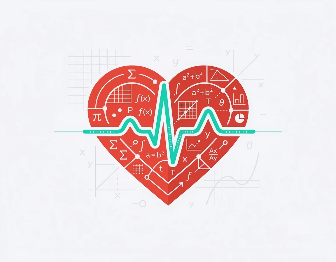 심박수 계산을 나타내는 개념적 일러스트