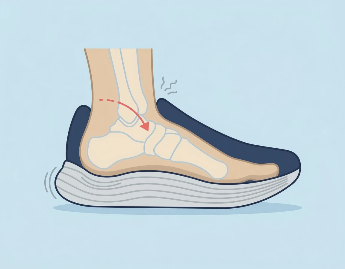 런닝화 쿠션으로 인한 발목 불안정성 단면도