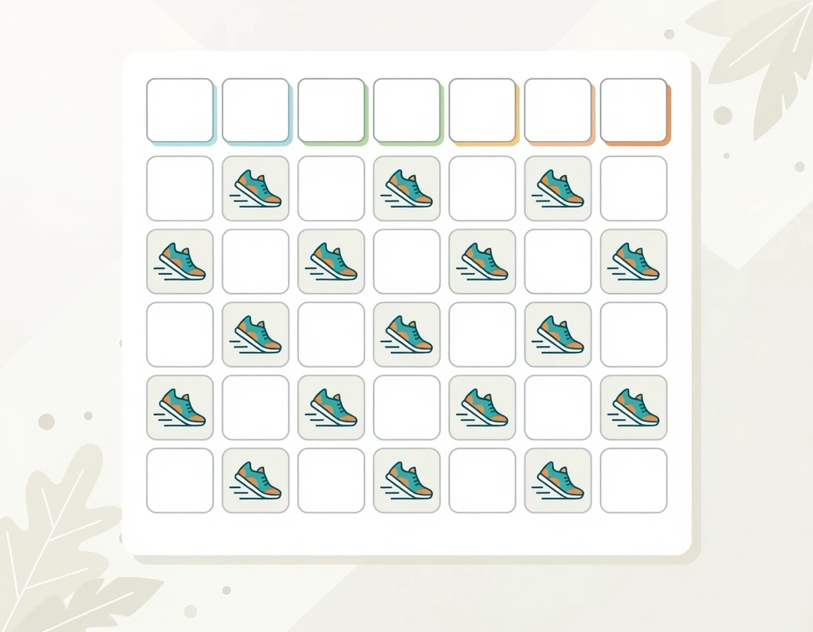 초보자를 위한 4주 러닝 플랜과 휴식일 캘린더 일러스트