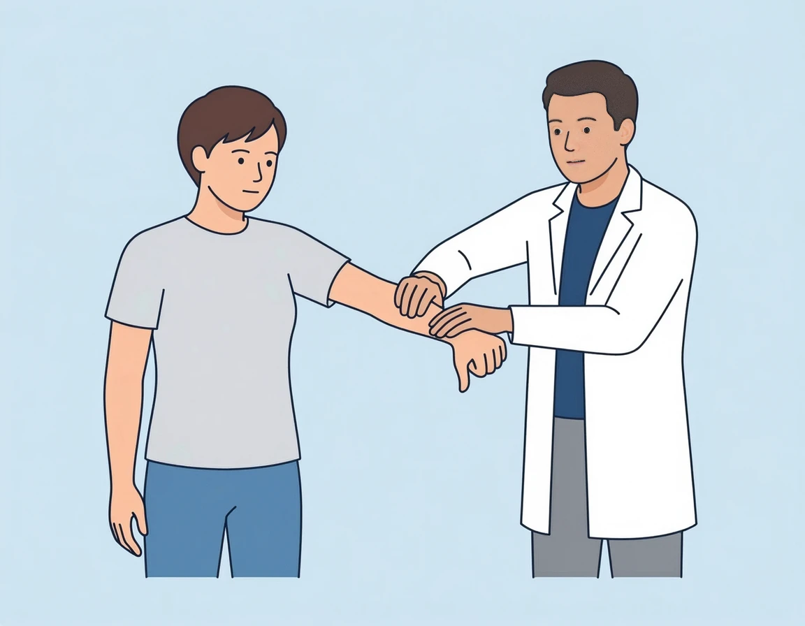 회전근개 극상근 손상을 확인하는 엠프티 캔 테스트 동작 일러스트